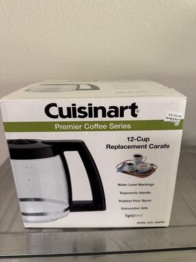 Cuisinart Black and Clear 12-Cup Replacement Coffee Carafe NEW